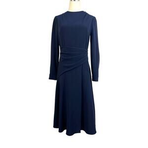 The Fold London  Long Sleeve Navy Blue Dress